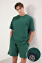 Emerald Green Oversized Thick 100% Cotton T-Shirt Shorts 2-Piece Tracksuit Set