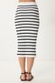 Women's White Striped Summer Blouse Skirt Knitwear Suit Cr00500 - 5
