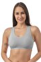 Combed Cotton Padded Thick Strap Sports Bustier11601817 Gray - 2