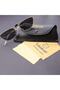 Unisex Black Glass Metal Frame Cateye Women Men's Sunglasses - 3