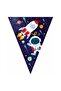 Space Themed Cosmic Galaxy Licensed Triangle Pennant Birthday Flag Navy Blue - 2