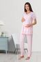 Navy Blue Maternity Pajamas Set with Hidden Breastfeeding Feature Effortt 8022 - 6