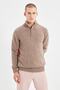 Vizon Casual Slim Fit Wool Half Fisherman Buttoned Knitwear Sweater Tmnaw21Kz0394
