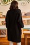 Women's Black Sleeve Folded Pocket Loose Knitwear Cardigan HRK-19000123 - 7