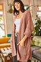 Woman's Dusty Rose Sleeve Folded Pocket Loose Knit Cardigan HRK-19000123 - 6