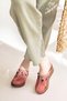 Genuine Leather Annika Coral Antique Detailed Wedge Sabo Women's Slippers - 4
