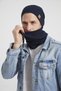 Men's Young Elite Navy Blue Rope Detailed Hat Beanie Neck Collar Suit - Sports, Comfortable, 100% Cotton Camisole - 6