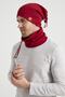 Men's Young Red Cherry Rope Detailed Hat Beanie Neck Collar Suit - Sports, Comfortable, 100% Cotton Handmade - 4