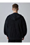 Black Hooded Young Men's Zippered Sweatshirt - 7