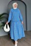 Guipure Detailed Brode Suit Blue 3001