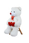 130 Cm Plush Bear Holding a Double Heart (100%) Domestic - 3