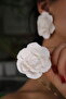 Polymer Clay Special Design White Flower Earrings, Big White Rose Earrings, Bridal Accessory - 2