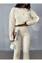 Dgn's 2-Piece Crop-Pants Suit with Line Detail - 3
