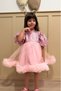 Pink Sequin Detailed Hemline Ruffled Girl's Baby Girl's Evening Dress - 3