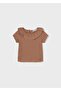 Baby Girl Ruffle Collar T-Shirt Brown 1045