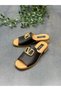 Orthopedic Women's Daily Slippers with Black Leather Buckle - 5