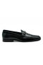 Genuine Crocodile Patterned Leather Rubber Injection Leather Sole Black Men's Shoes - K4602