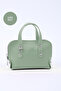 Mint Green Shk224 Faux Leather Mini Size Zippered Single Compartment Chain Hand. Arm and Shoulder Bag