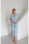 Women's Imported Fabric Belt Detail Special Design Lined Midi Dress - 3