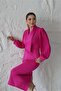 Women's Imported Fabric Pleated Dress with Pearl Embellishments, Cuff Button Detail, Special Design, Lined - 8
