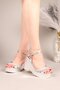 Dulce Stone-Skin Garnished Wedge Heel Evening Dress Shoes Silver - 4