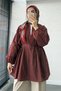 Voile Tunic with Rib Detail - Burgundy - 5