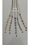 Colorful Stone Y Necklace Low-Cut Necklace (Steel) - 4