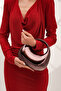 Women's Black Shiny Metal Evening Dress Wedding Bag - 5