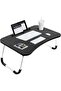 SKY-TOUCH Portable Folding Laptop Desk for Bed with iPad and Cup Holder