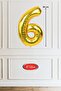 6 Years Old Gold Balloon 16 Inch Gold Number Balloon - 2
