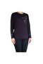 Women's Bluz with Front and Sleeves with Stitches and Stones