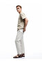 Cotton Lace-Up Waist Pocket Detailed Canvas Chino Pants