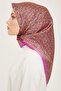 Sura Silk Scarf 9134D (S) 90 X 90 Fuchsia - 03 - 3