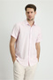 Short Sleeve Regular Fit Sports Cotton Linen Blended Shirt