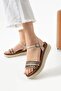 Women's Thick Sole Daily Sandals Rina Beige - 3