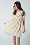 Ruffle Detailed Wrapped Fabric Girl's Short Sleeve Dress / with Different Color Options