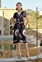 Floral and Leaf Print Button Front Dress - 2