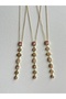 Silver & Gold Pink Zircon Stone Steel Y Necklace - 4
