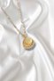 316l steel chain gold color pearl zircon stone oyster necklace