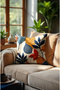 woven embroidery patterned digital print cushion cover. Double-sided hidden zipper 2-piece cushion cover - 5