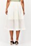 Women Yarn Dye Midi Skirt, Cream - 3