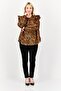 Women Round Neck Long Sleeve Floral Print Blouse, Multicolor - 4