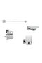 Adhesive Bathroom Set 4 Pieces Long Towel Holder with Cover Paper Holder Toothbrush Holder Soap Dish