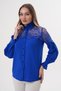 Large Size Crepe Shirt with Lace Detail - G0005 - 5
