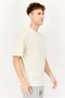 Men Sportswear Fit Short Sleeve Brand Logo Outdoor T-Shirt, Beige - 2