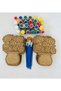 Wooden Painting Toy Set – 20 Flower Figures + 10 Acrylic Paints + 20 Brushes |   Collective Art Event - 2