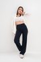 Women's High Waist Wide Leg Fabric Trousers - 6