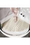 Bath Mat with Fan Corner Suction Cup and Drain Hole for Shower and Bathtub Latte 54X54 cm M-163