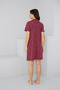 Burgundy Patterned Buttoned Shirt Collar Nightgown Dress 7830 - 3