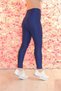 Navy Blue High Waist Honeycomb Leggings - 6